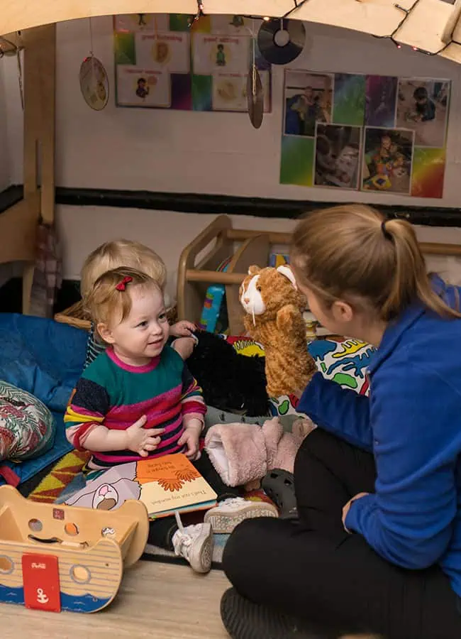 babies learning with staff at west norwood