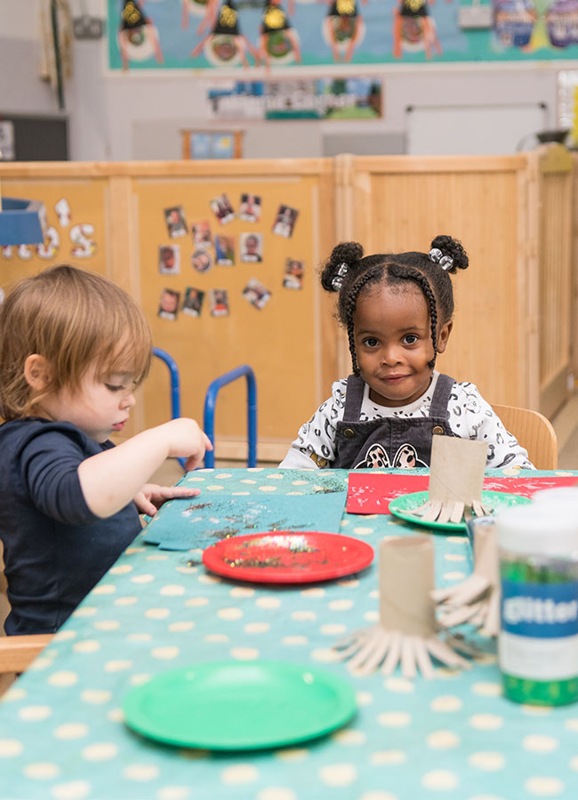 lunch time for toddlers at West Norwood nursery
