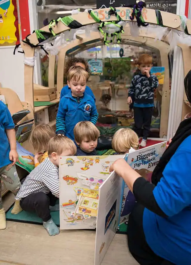 story time with preschool children