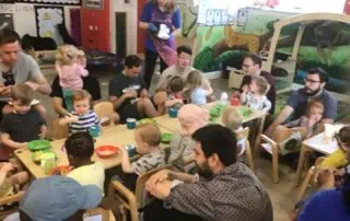 Breakfast time for our dads and children Breakfast time for our dads and children